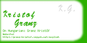 kristof granz business card
